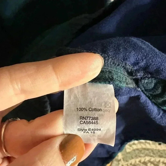 Madewell Tartan Plaid Dress Flannel Button Shirt Madewell  Green Navy small - Picture 7 of 7